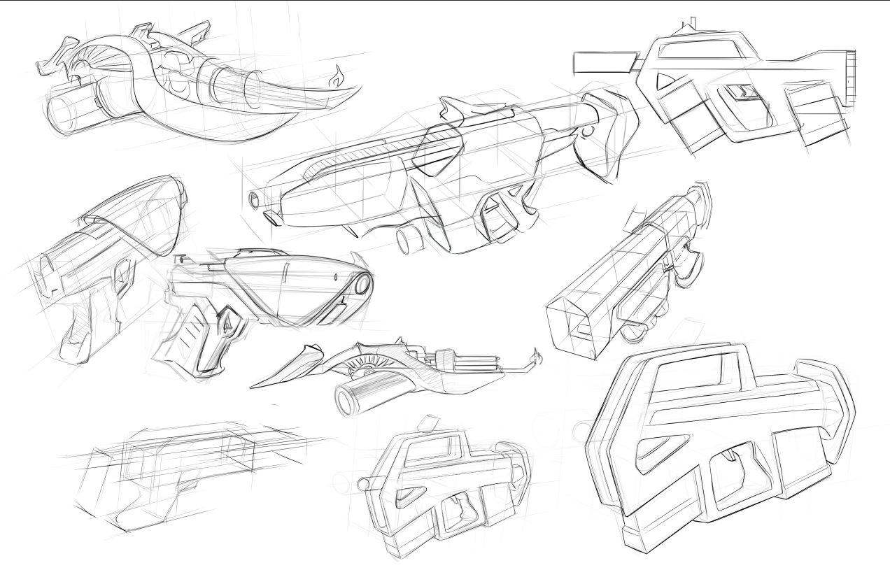 Series of Sketches for a Weapon Design