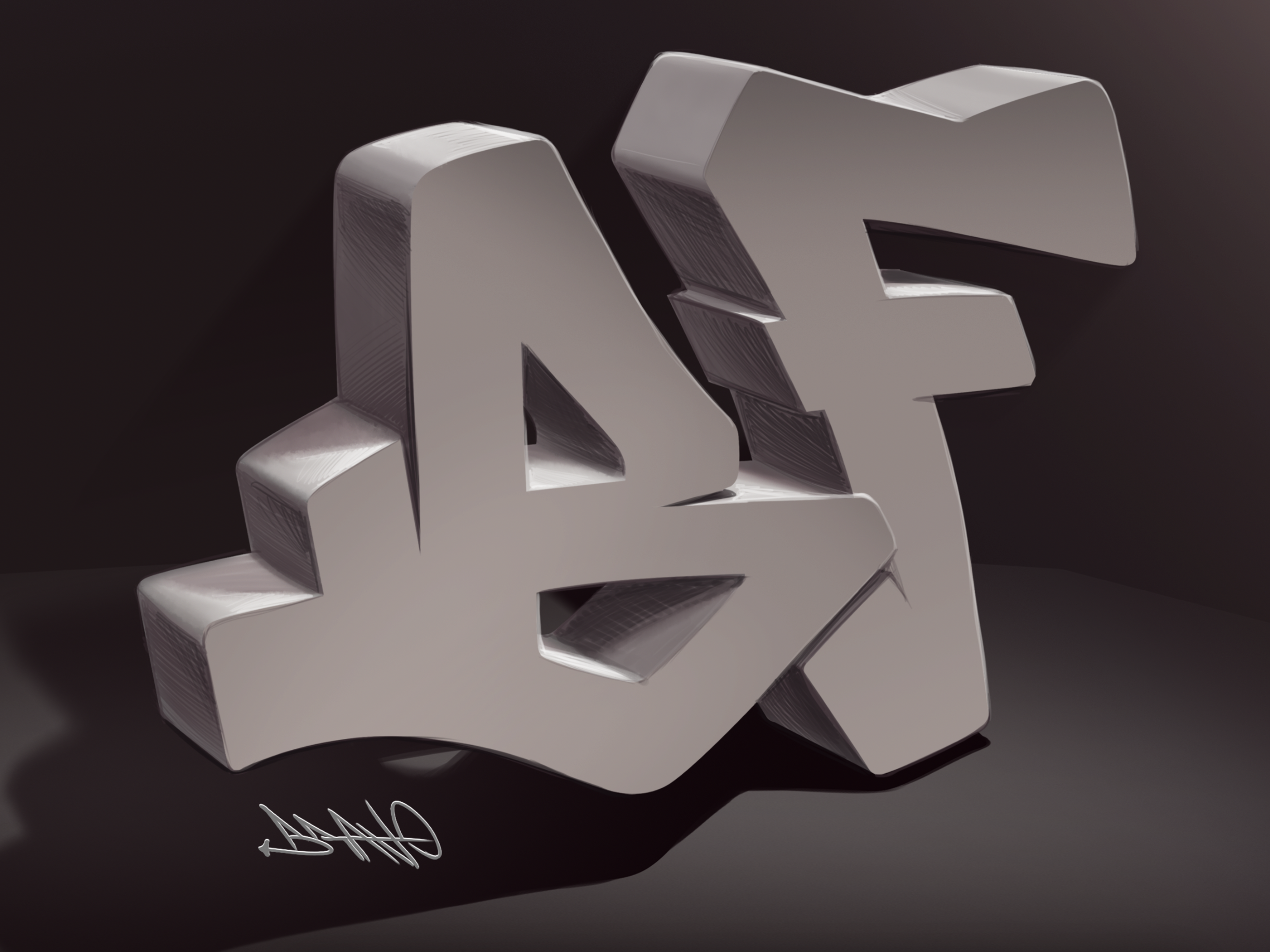 Custom Graffiti Initial Letters in 3D